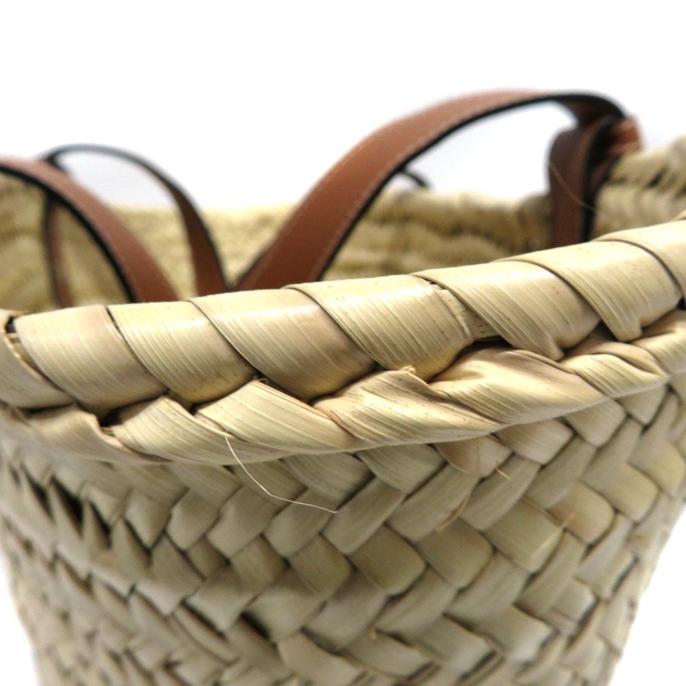 Loewe Medium Tan Palm Natural Bag Leaf Raffia Calfskin Basket - Picture 12 of 16